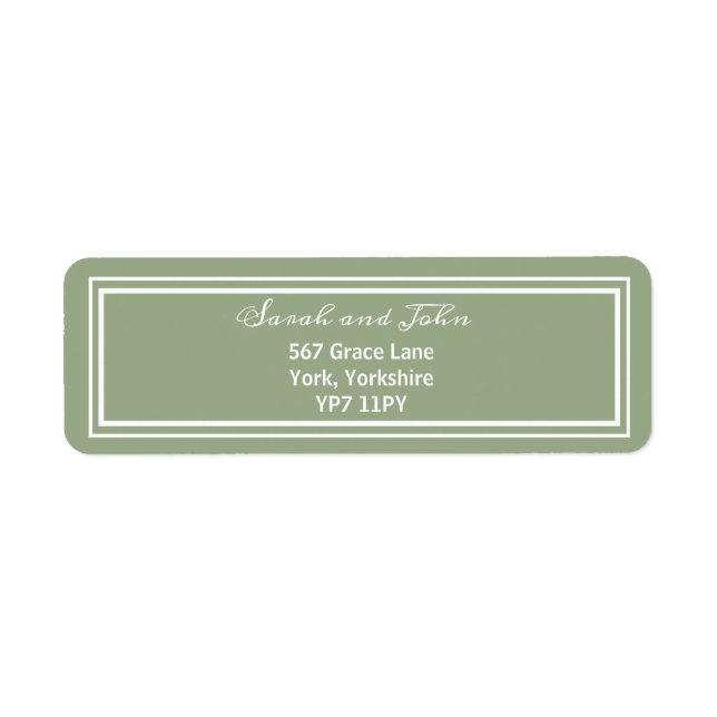 Étiquette de adresse Mariage élégant Sage Green (Devant)