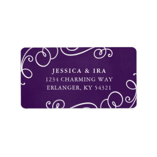 Étiquette de adresse Mariage Fairytale en violet r