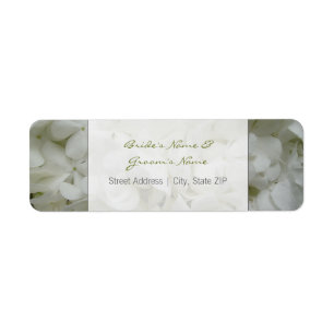 Étiquette de adresse mariage - Fleurs blanches