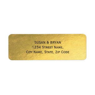Étiquette de adresse Mariage Gold Foil