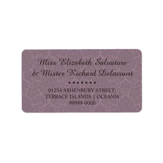 Étiquette de adresse Mariage gothique victorien (Devant)