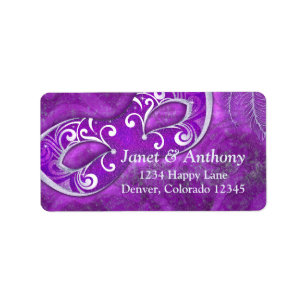 Étiquette de adresse Mariage Masquerade d'argent v