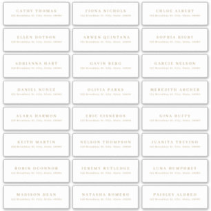 Étiquette de adresse mariage moderne or minimalist