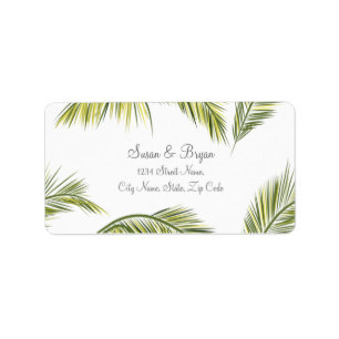 Étiquette de adresse Mariage Palm Tree