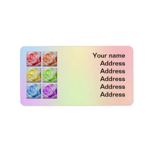 Étiquette de adresse Mariage Rose Macro Rainbow