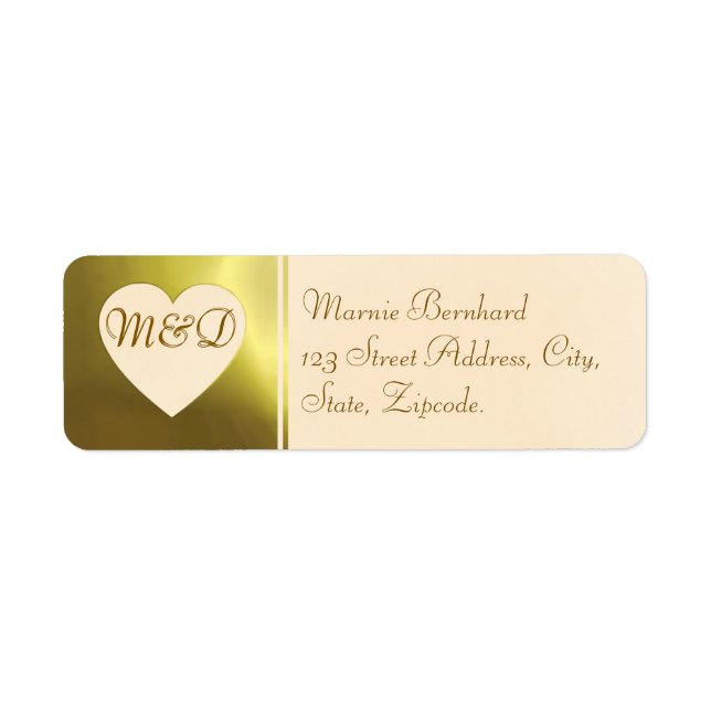 Étiquette de adresse mariage | Vanilla Golden Coll (Devant)