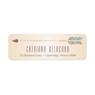 Étiquette de adresse Mariage vintage Tribal Arrow