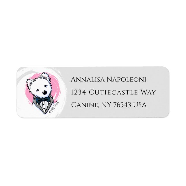 Étiquette de adresse Mariage Westie (Devant)