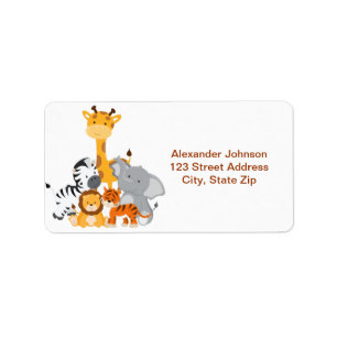Étiquette de adresse mignon d'animaux de bébé d