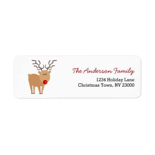 Étiquette de adresse mignon de Noël de renne de