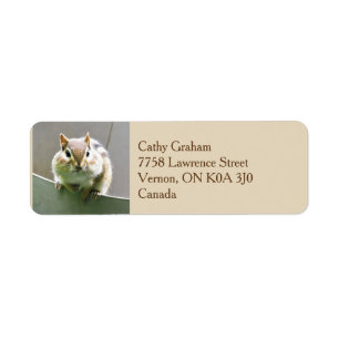 Étiquette de adresse mignon de tamia