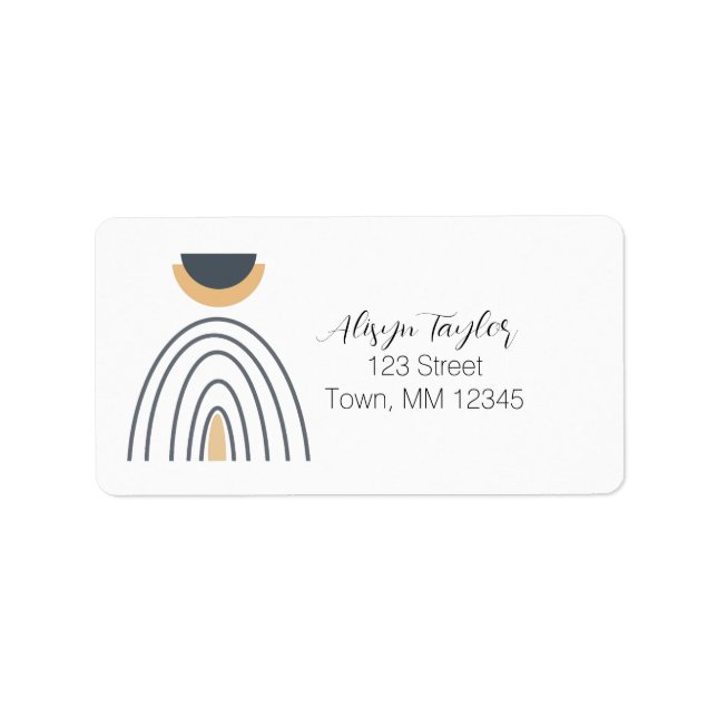 Étiquette de adresse minimaliste géométrique Abstr (Devant)