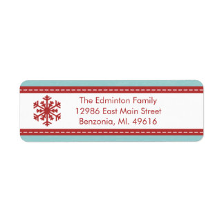 Étiquette de adresse Moderne Bleu Merry Petit Noël