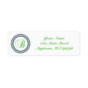 Étiquette de adresse Mongramme du cercle de points