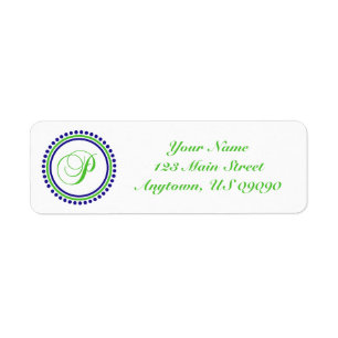 Étiquette de adresse Mongramme du cercle de points