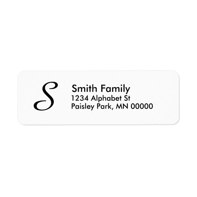 Étiquette de adresse monogramme (Devant)