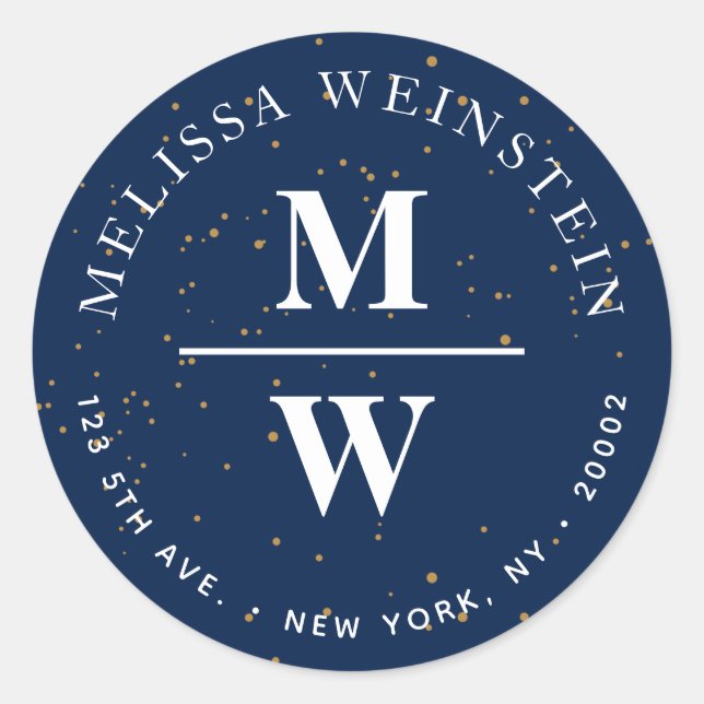 Étiquette de adresse monogramme (Devant)