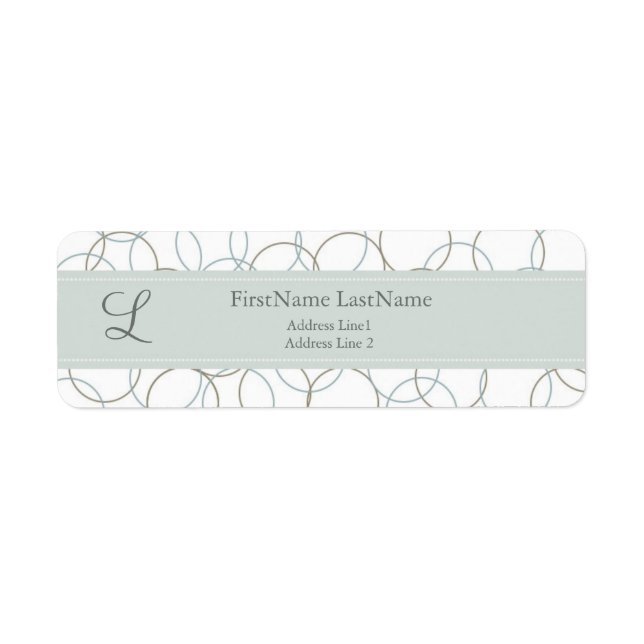 Étiquette de adresse Monogramme moderne (Devant)