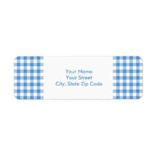Étiquette de adresse Motif bleu clair et blanc En 