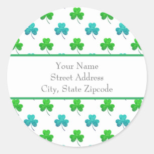 étiquette de adresse "Motif Shamrock aquarelle"