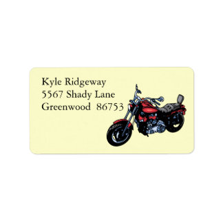 Étiquette de adresse moto rouge