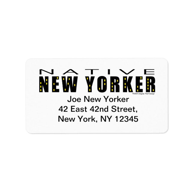 Étiquette de adresse natif du New Yorker (Devant)