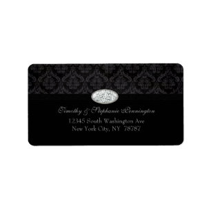 Étiquette de adresse noir à la mode d'avery de