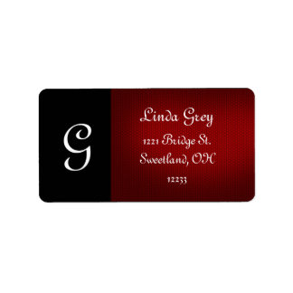 Étiquette de adresse noir et rouge