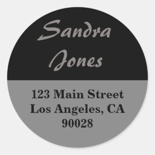 étiquette de adresse noir gris