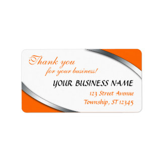 Étiquette de adresse Orange "Merci pour votre entr