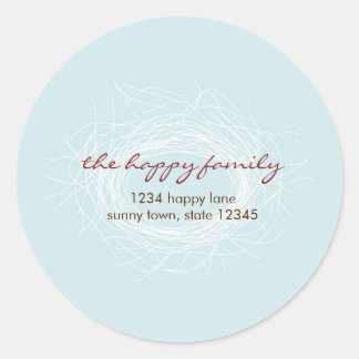 Étiquette de adresse ou sceau de nid blanc