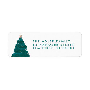 Étiquette de adresse Painterly de retour d'arbre