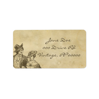 Étiquette de adresse papier vintage