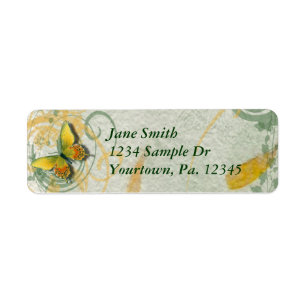 Étiquette de adresse papillon