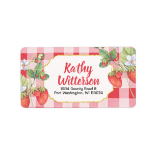 Étiquette de adresse Pastel Berry Sweet Strawberry