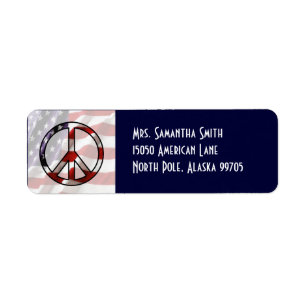 Étiquette de adresse patriotique de drapeau de