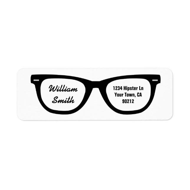 Étiquette de adresse personnalisé des lunettes Hip (Devant)
