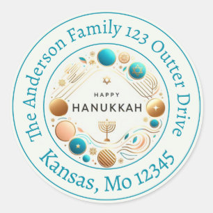 Étiquette de adresse personnalisé Happy Hanoukka