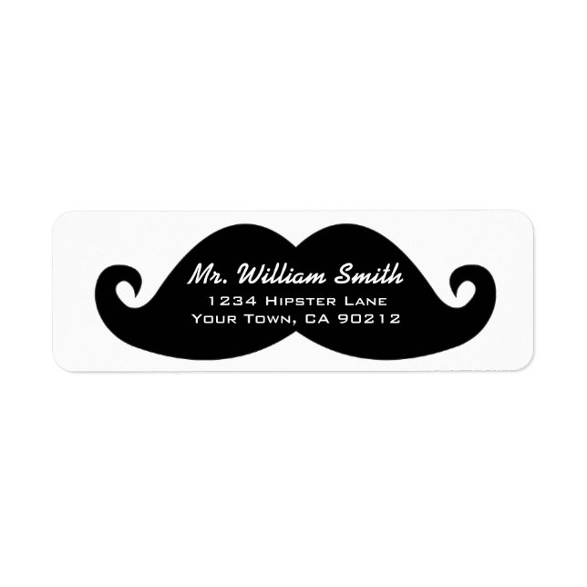 Étiquette de adresse personnalisé Hipster Mustache (Devant)