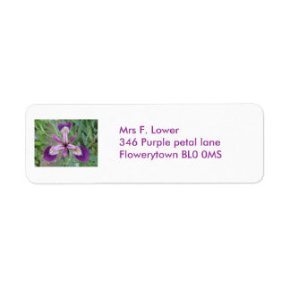 Étiquette de adresse personnalisé Iris violet