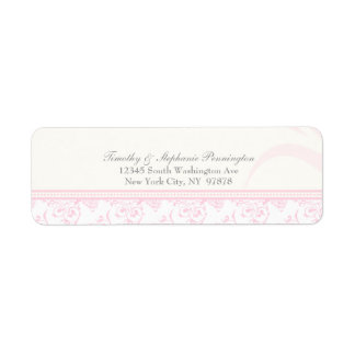 Étiquette de adresse personnalisé rose gris chic d
