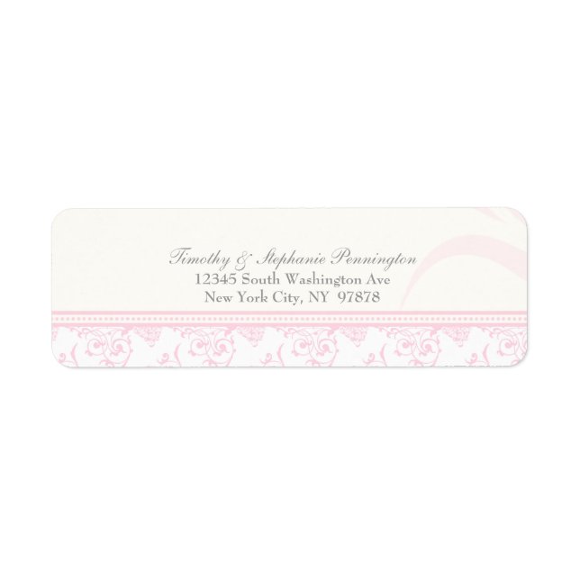 Étiquette de adresse personnalisé rose gris chic d (Devant)