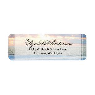 Étiquette de adresse personnalisé Sunset de plage