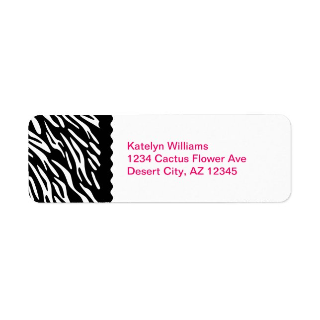 Étiquette de adresse personnalisé Zebra tendance (Devant)
