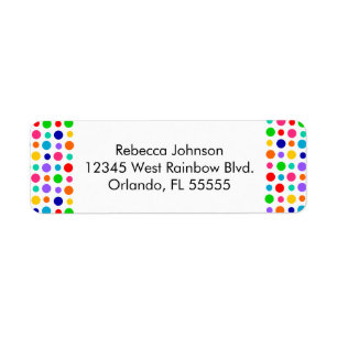 Étiquette de adresse Pois Rainbow