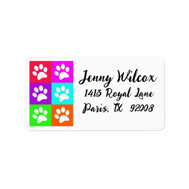 étiquette de adresse Pop Art Pet Pet pour animaux  (Devant)