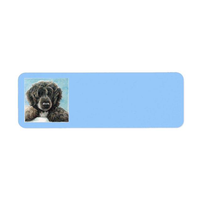 Étiquette de adresse Portugais de chien d'eau (Devant)