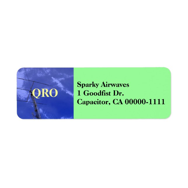 Étiquette de adresse QRO de radio amateur (Devant)