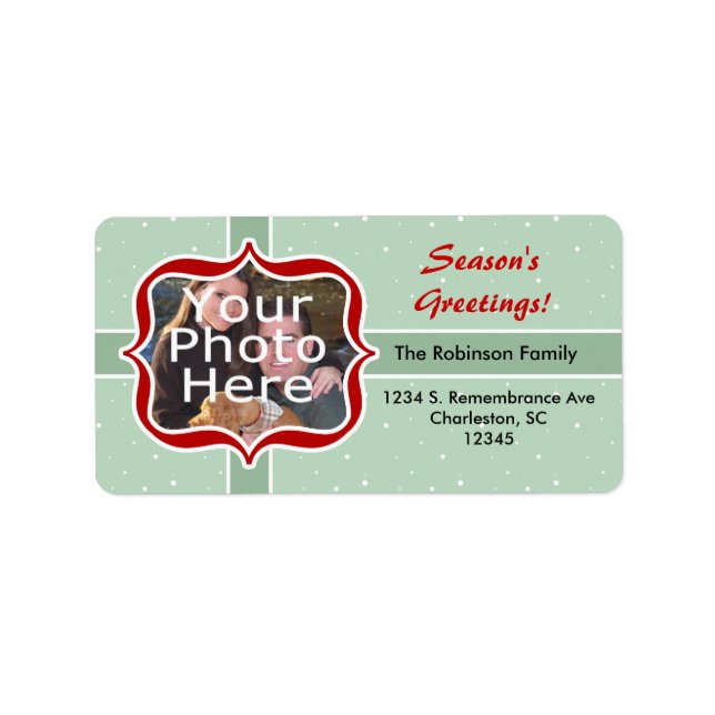 Étiquette de adresse Retro Mint (Devant)