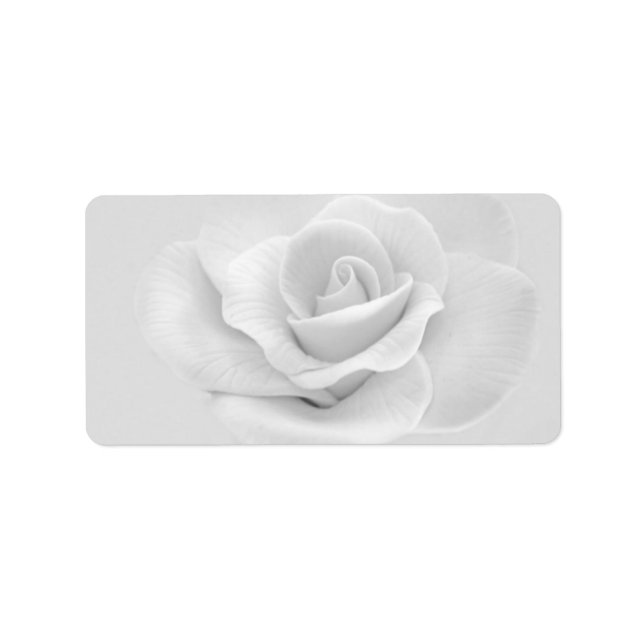 Étiquette de adresse Rose blanche (Devant)